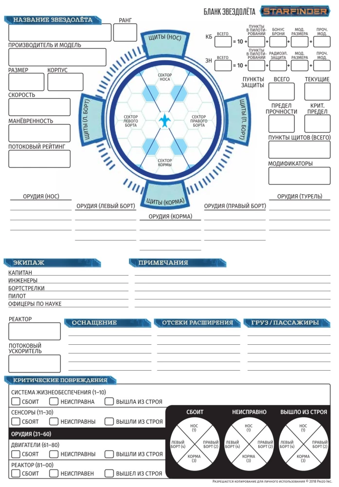 Galda lomu spēle - Starfinder. Sākuma komplekts